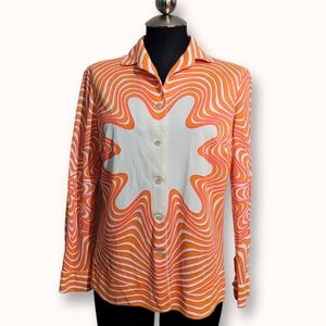 1970s Mr Dino psychedelic swirl shirt